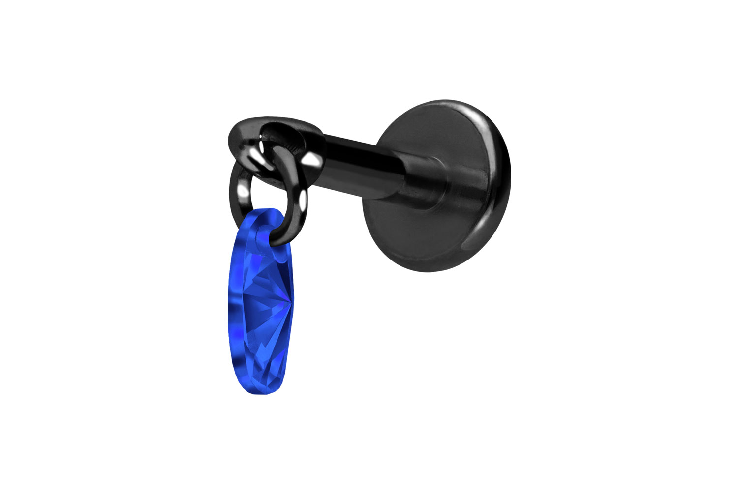 Titan Labret Piercing mit Innengewinde KRISTALLOVAL
